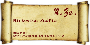 Mirkovics Zsófia névjegykártya