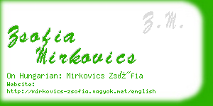 zsofia mirkovics business card